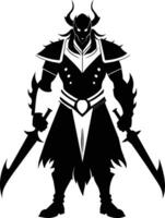 A black silhouette of a warrior vector
