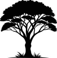 A illustration of african tree silhouette vector