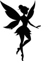 A silhouette of a fairy with wings vector