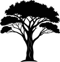 A illustration of african tree silhouette vector