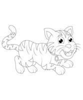 Unique Cat coloring page for kids and adults. camping coloring book page for children. vector