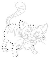 Unique Cat Dot coloring page for kids and adults. camping coloring book page for children. vector