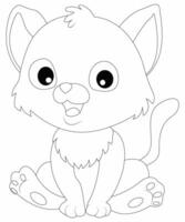 Unique Cat coloring page for kids and adults. camping coloring book page for children. vector