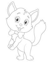 Unique Cat coloring page for kids and adults. camping coloring book page for children. vector