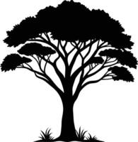 A illustration of african tree silhouette vector