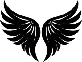 A black silhouette of a angel wings vector