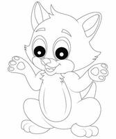 Unique Cat coloring page for kids and adults. camping coloring book page for children. vector