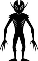 A black silhouette of a alien vector