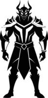 A black silhouette of a warrior vector