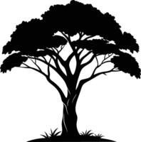 un ilustración de africano árbol silueta vector