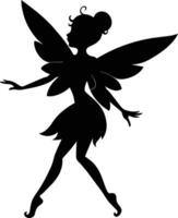 A silhouette of a fairy with wings vector