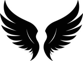 A black silhouette of a angel wings vector