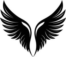 A black silhouette of a angel wings vector