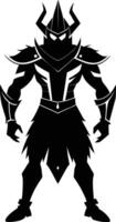 A black silhouette of a warrior vector