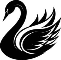 un negro silueta de un cisne vector