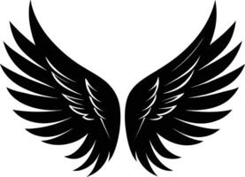 A black silhouette of a angel wings vector