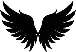 A black silhouette of a angel wings vector