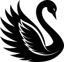 un negro silueta de un cisne vector