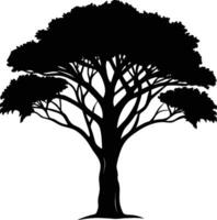 un ilustración de africano árbol silueta vector