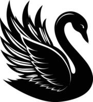 A black silhouette of a swan vector