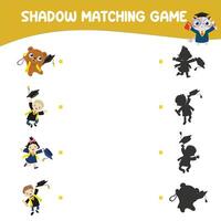 Printable worksheet for children. Shadow matching worksheet for learning about shadow. Motoric activity for kid. vector