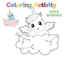 Coloring page for children. Printable coloring worksheet for kid. vector