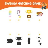 Printable worksheet for children. Shadow matching worksheet for learning about shadow. Motoric activity for kid. vector