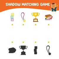 Printable worksheet for children. Shadow matching worksheet for learning about shadow. Motoric activity for kid. vector