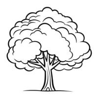 Elegant tree outline icon in format for nature designs. vector