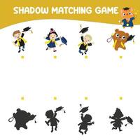 Printable worksheet for children. Shadow matching worksheet for learning about shadow. Motoric activity for kid. vector