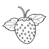 outline of a ripe strawberry icon. vector