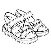 outline of trendy strap sandals icon. vector