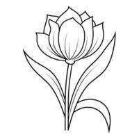 elegante tulipán contorno icono en formato para floral diseños vector
