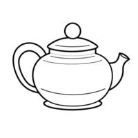 outline of a charming teapot icon. vector