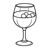 contorno de un elegante vino vaso icono. vector