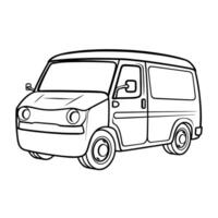 outline of a modern van icon. vector