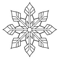 crujiente copo de nieve icono en minimalista estilo. vector