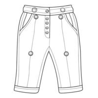 outline of stylish trousers icon. vector