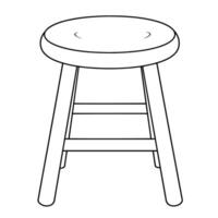 outline of a stylish stool icon. vector