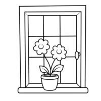 outline of a sleek window icon. vector