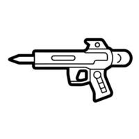 outline of a playful water gun icon. vector