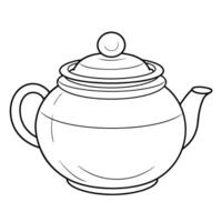 outline of a charming teapot icon. vector