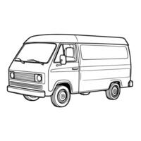 outline of a modern van icon. vector
