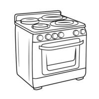 outline of a modern stove icon. vector