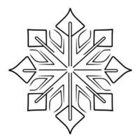 crujiente copo de nieve icono en minimalista estilo. vector