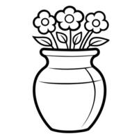 outline of an elegant vase icon. vector