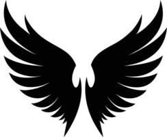 A black silhouette of a angel wings vector