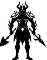 A black silhouette of a warrior vector