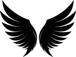 A black silhouette of a angel wings vector