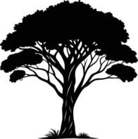 un ilustración de africano árbol silueta vector